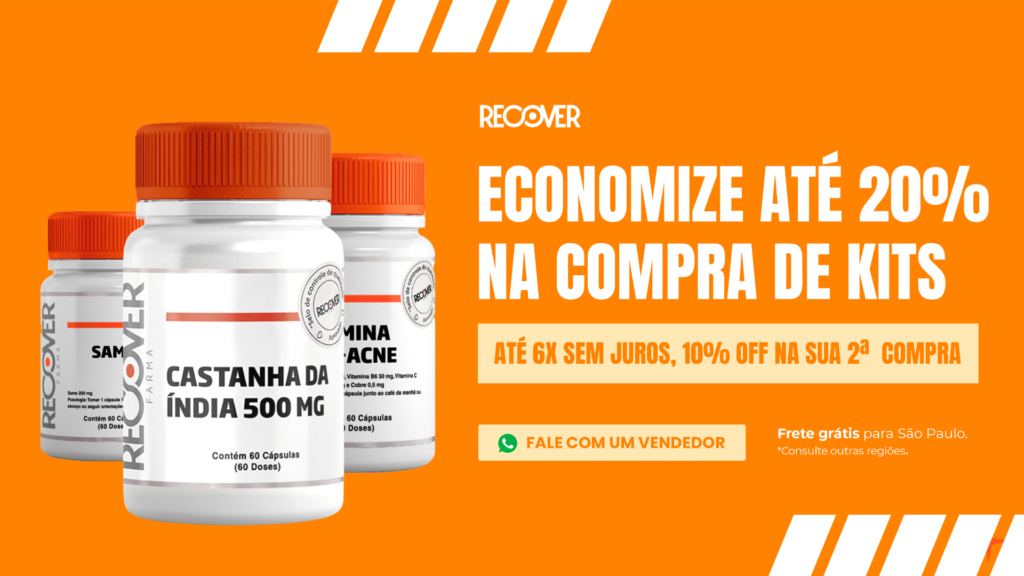 Castanha da Índia 500mg - 60 Cápsulas (60 Doses) - Recover Farma